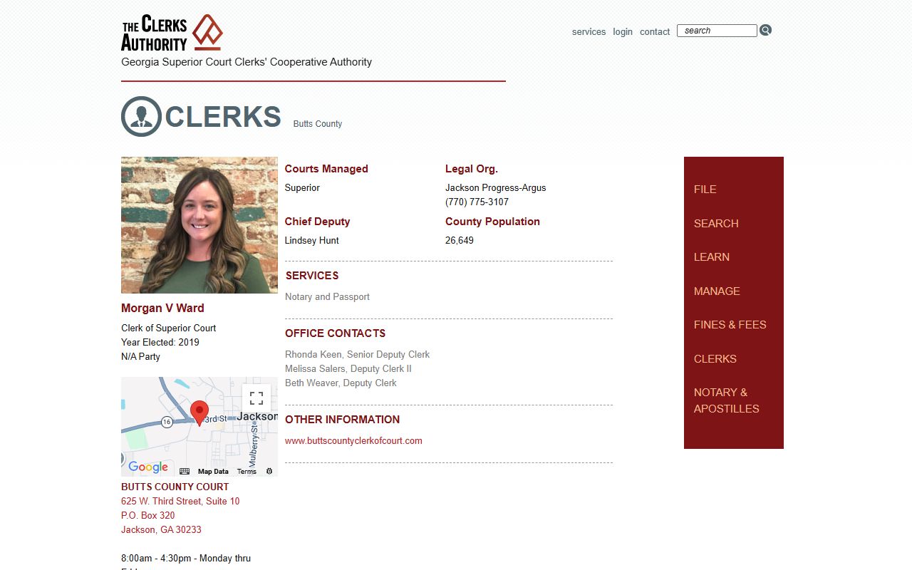 GSCCCA profile for Butts County Clerk of Superior Court