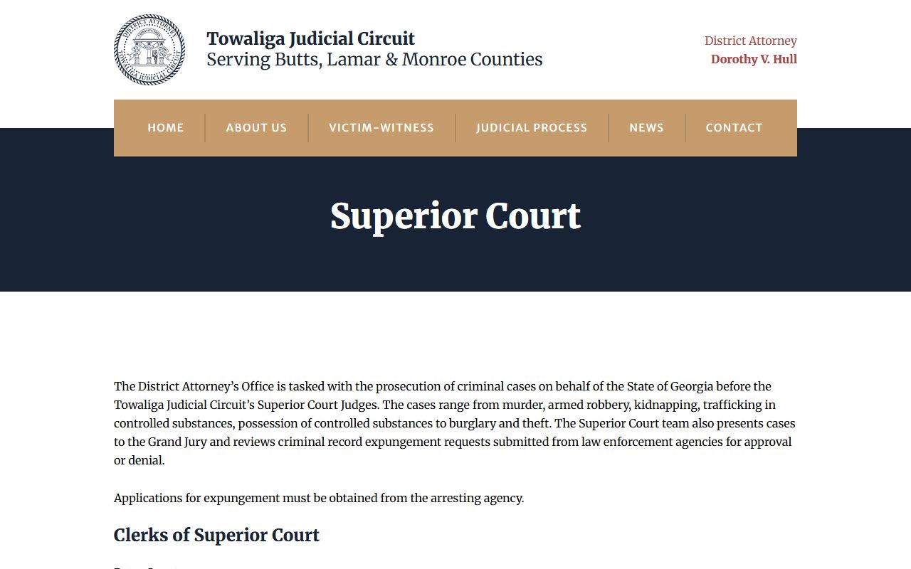 Towaliga Judicial Circuit Superior Court page