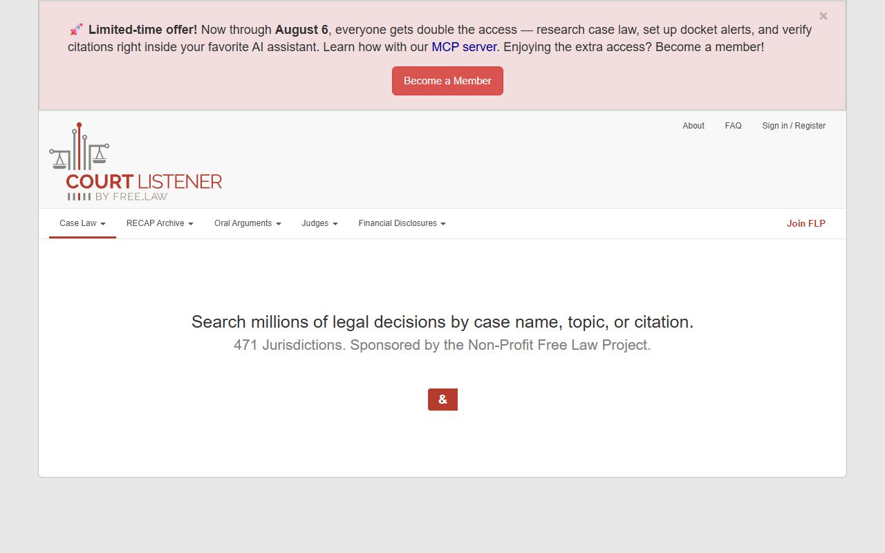 CourtListener research source for records outside Butts County Superior Court