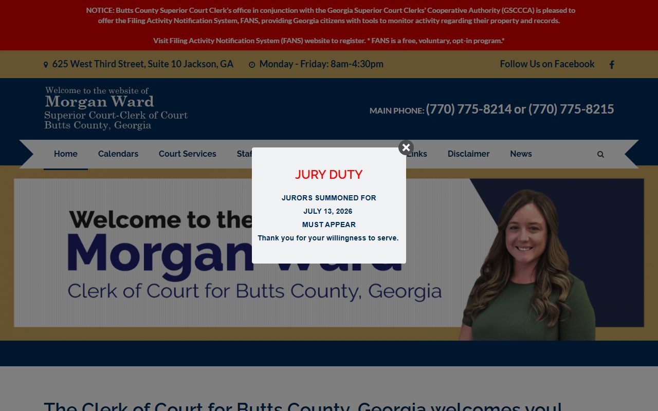 Butts County court records Clerk of Superior Court homepage