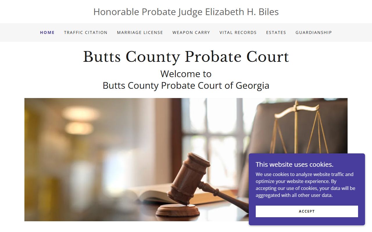 Butts County probate court records homepage
