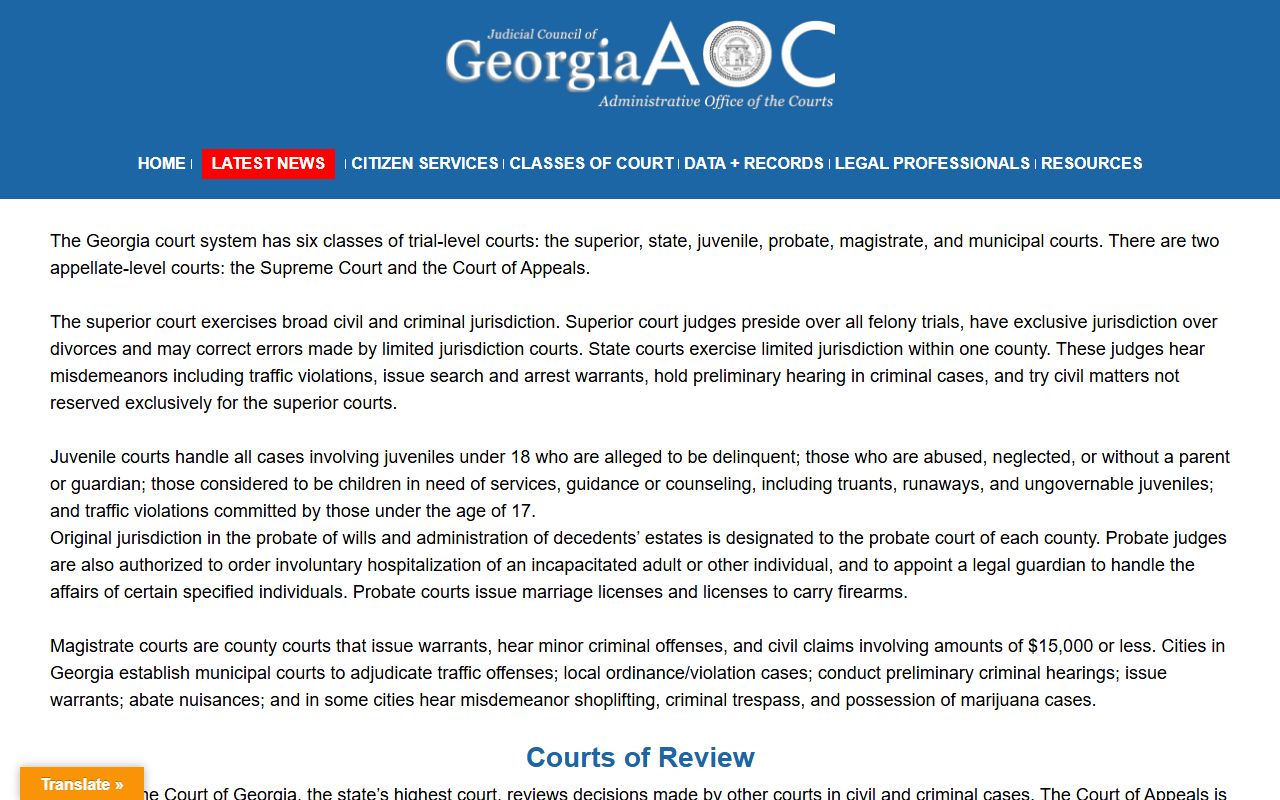 Butts County court records Georgia court structure source