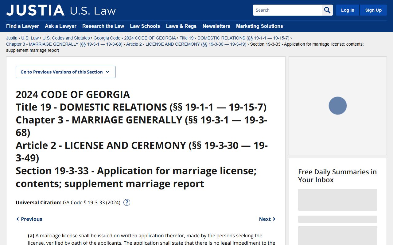 Butts County marriage records Georgia marriage application statute